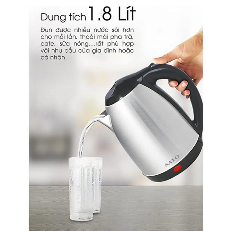 Ấm siêu tốc SATO 17ST45 Dung tích 1.8L – Bảo hành 12 tháng