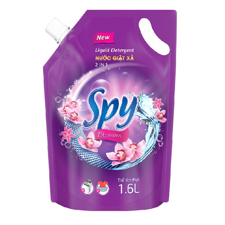 Nước giặt xả SPY tím (Blossom) – 2 in 1 – dung tích túi 1600ml