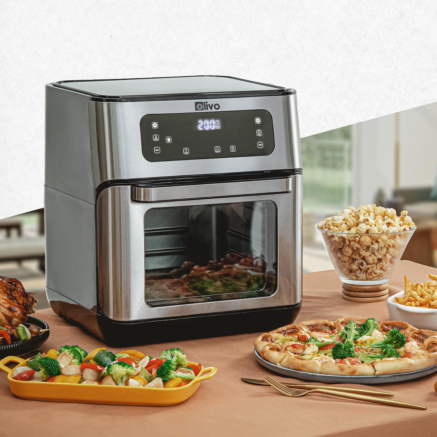 Nồi Chiên Không Dầu OLIVO AF12 – Dung Tích 12L – Công Suất 1800W – Thương Hiệu Mỹ