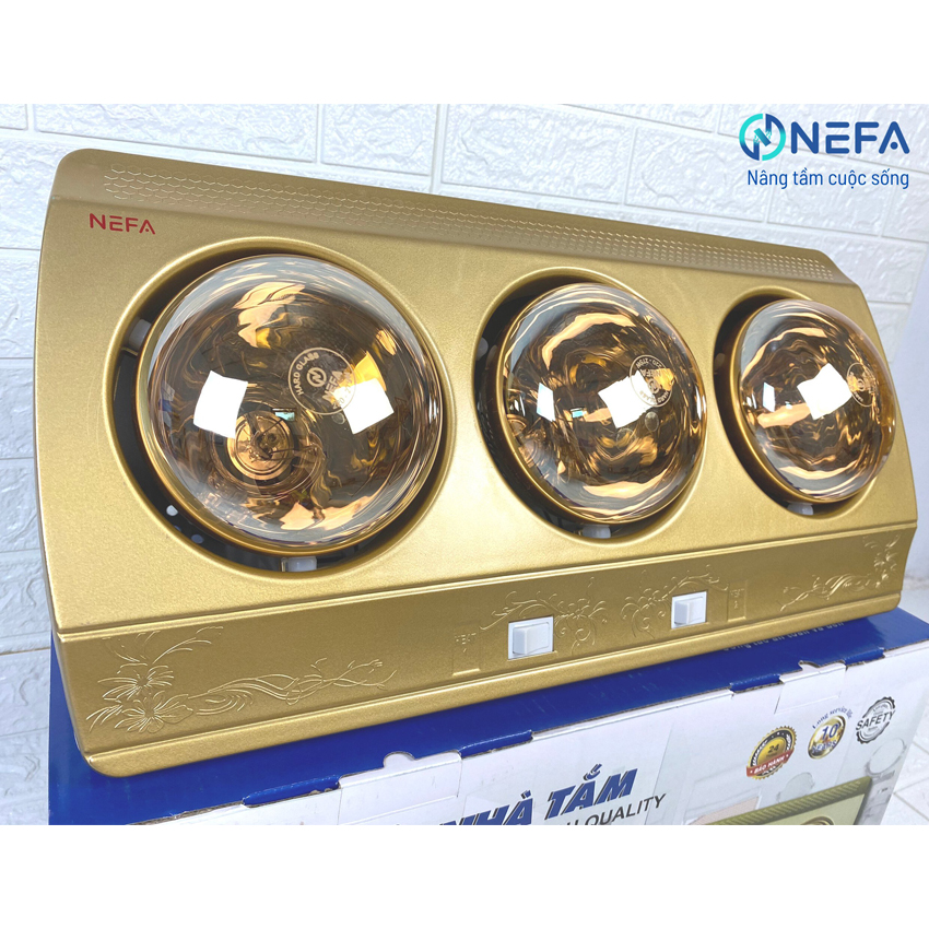 Đèn sưởi nhà tắm 3 bóng Nefa NFS68-3 – Bảo hành 24 tháng
