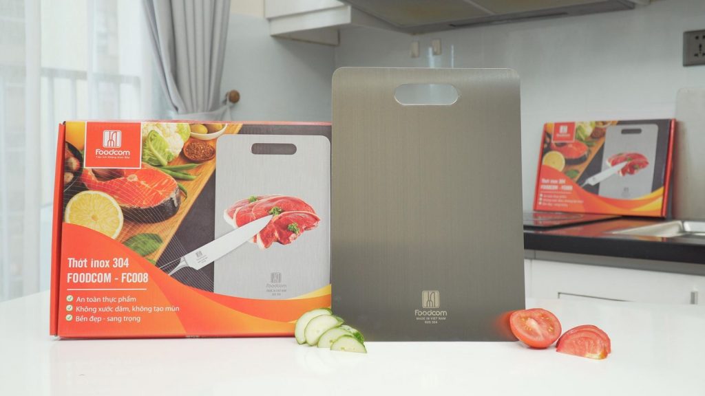 Thớt inox 201 cao cấp Foodcom FC-005 Thớt inox 201 cao cấp Foodcom FC-005