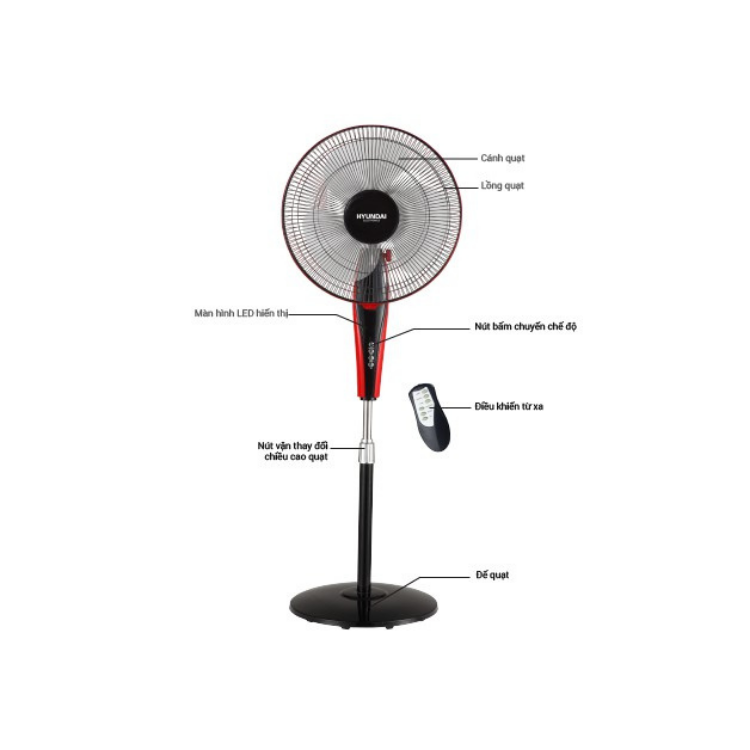 Quạt cây Hyundai HDE 6100 Điều Khiển Từ Xa – Bảo hành cính hãng 12 tháng