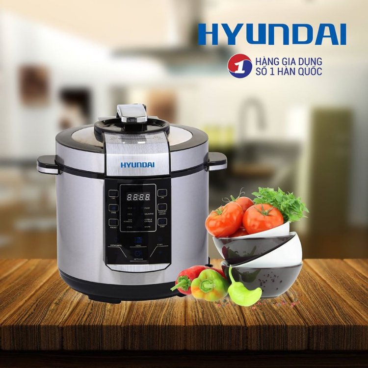 Nồi hầm điện tử Hyundai HDE 2500S – Hàng chính hàng bảo hành 12 tháng