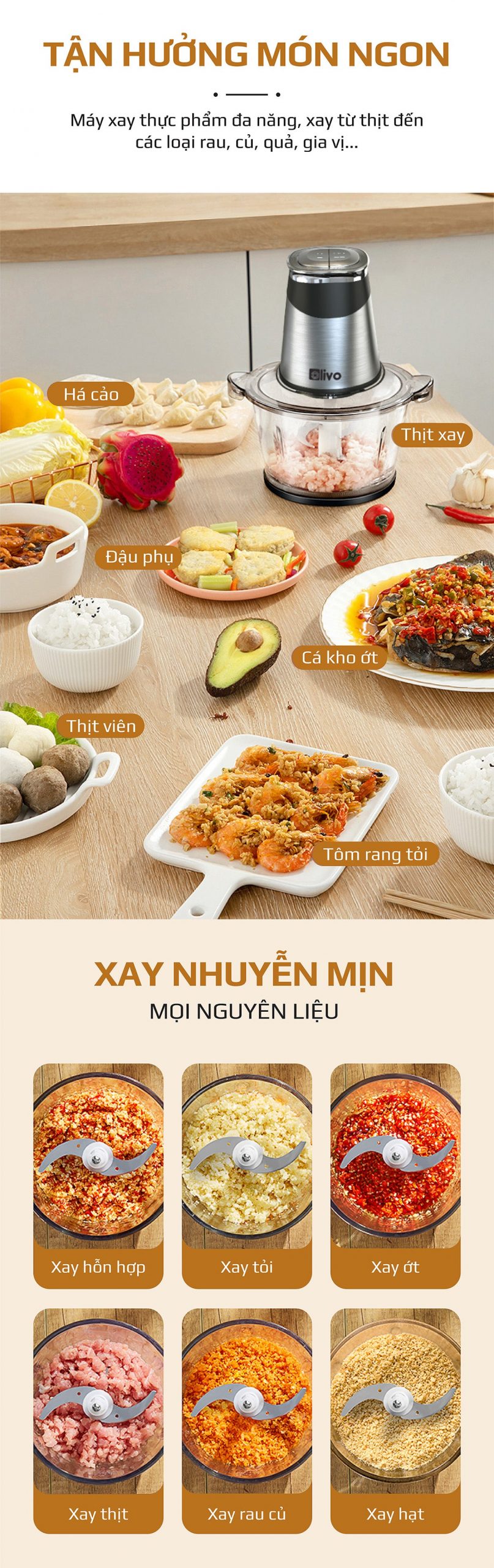 Máy Xay Thịt Thực Phẩm Đa Năng OLIVO FC21 Máy Xay Thịt Thực Phẩm Đa Năng OLIVO FC21 Cao Cấp